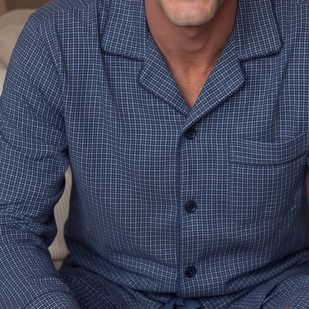 Men's Check Flannel Pyjamas | Button Front | 2 Colours