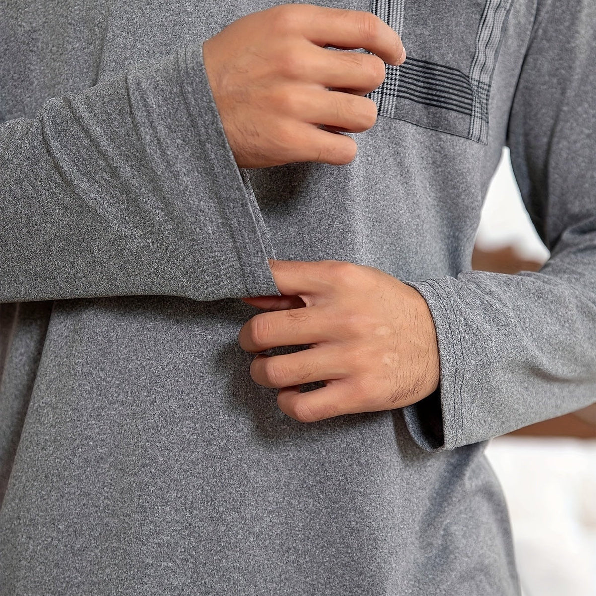 Men's Relaxed Check Pyjamas | Grey