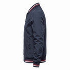 Men's Bomber Jacket | Striped Rib Trim | Stand Collar | Water Repellent