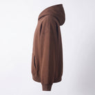 Brown pullover hoodie with kangaroo pocket, side view on mannequin | Chaps London