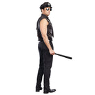 Man wearing police costume with hat, sunglasses, holding baton, side view | Chaps London