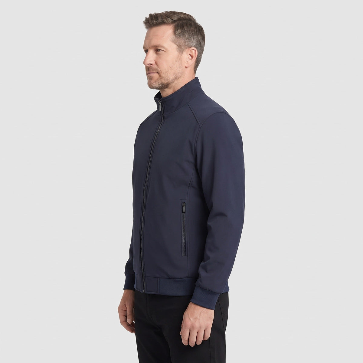 Men's Lightweight Waterproof Jacket | Stand Collar | Full Zip