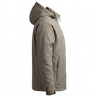 Side view of beige hooded jacket with zipper, worn by person | Chaps London