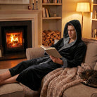 Men's Hooded Fleece Dressing Gown | Two Tone | 10 Colours