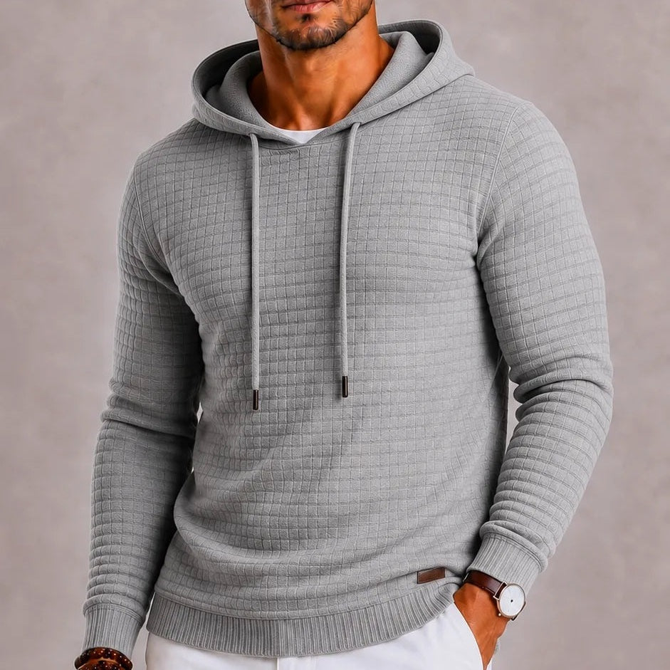 Men's Waffle Knit Hoodie with Hem Patch | 5 Colours