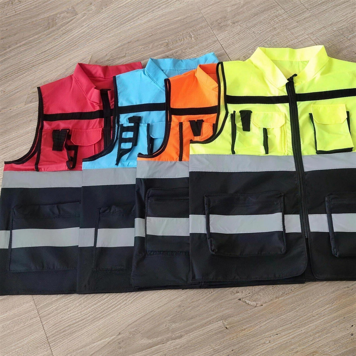 Men's Work Vest | Reflective Strips | Two Tone | Multi-Pocket