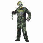 Skeleton zombie costume with tattered tan fabric worn by a person | Chaps London