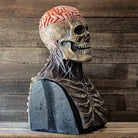 Skull mask bust with exposed brain and spine on stand | Chaps London