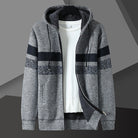 Men's Striped Knit Hooded Cardigan | Teddy Lining | 5 Colours