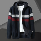 Men's Striped Knit Hooded Cardigan | Teddy Lining | 5 Colours