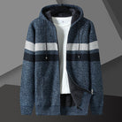 Men's Striped Knit Hooded Cardigan | Teddy Lining | 5 Colours