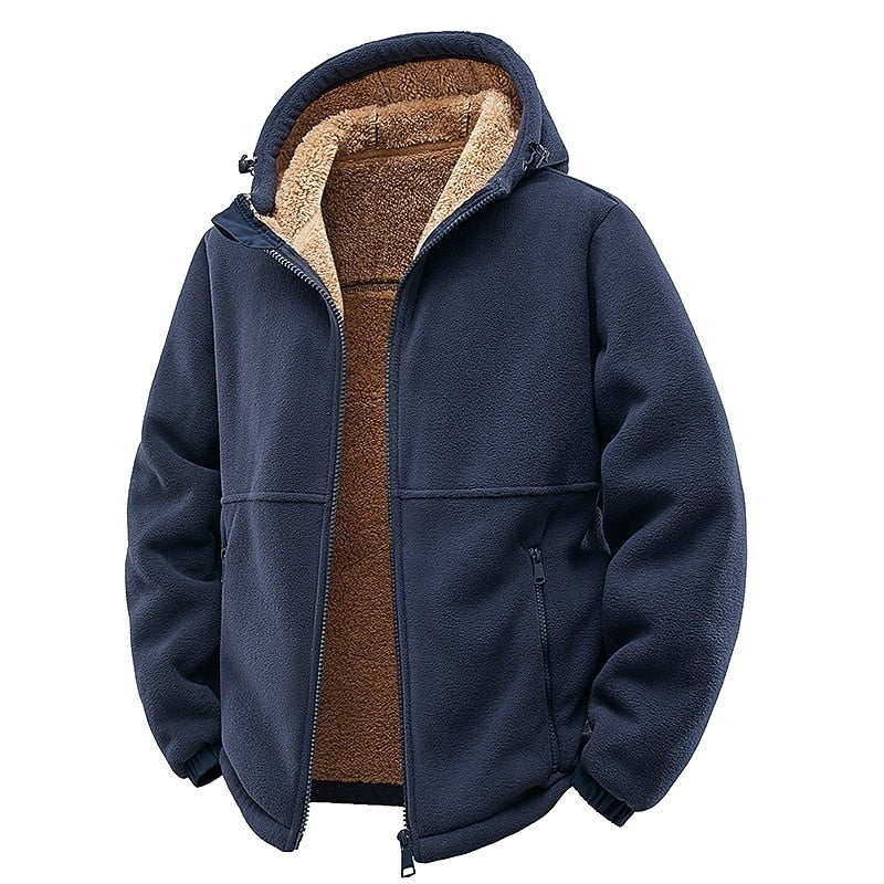 Men's Teddy Lined Fleece Zip Jacket with Hood | 3 Colours