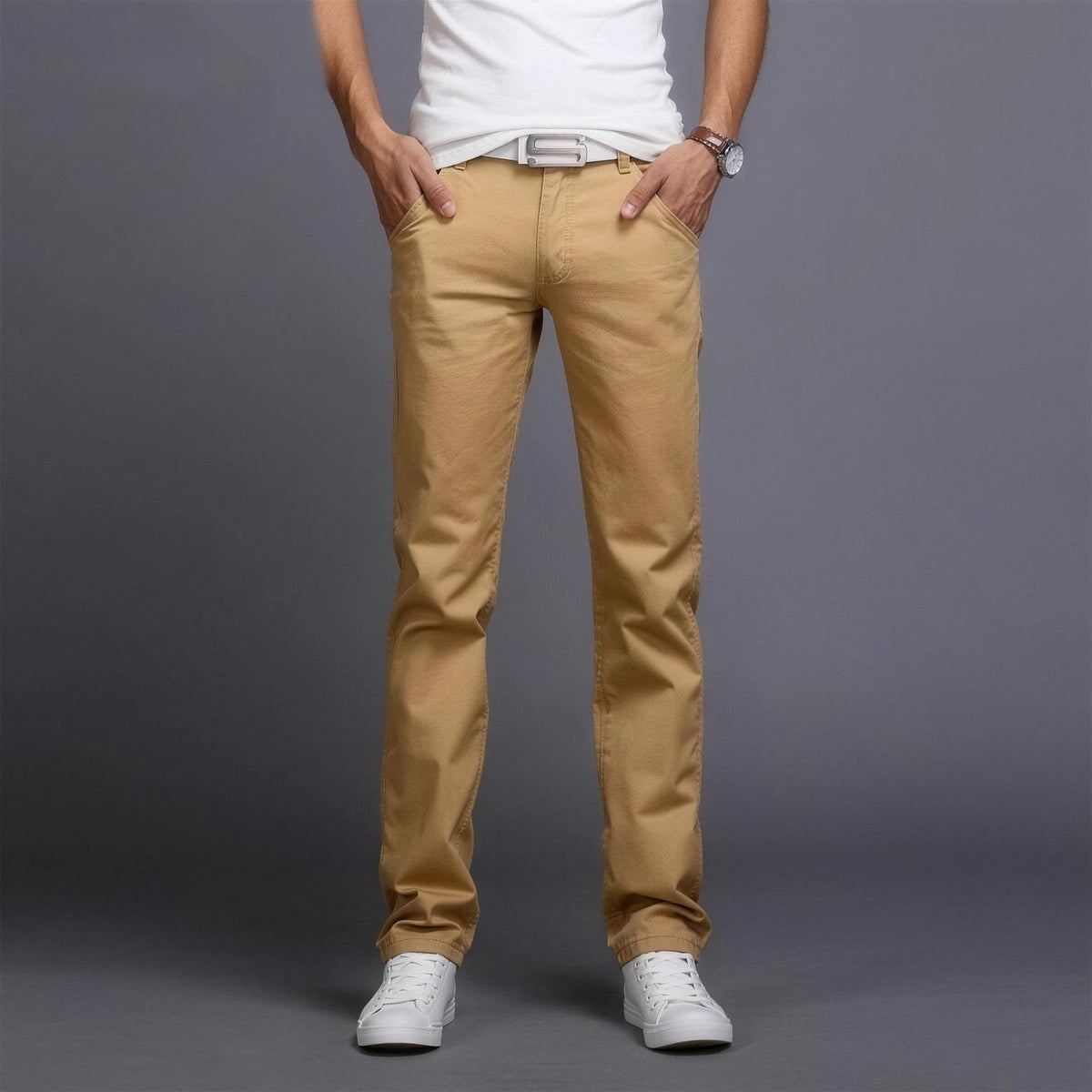 Men's Stretch Chinos | Cotton | Straight Leg