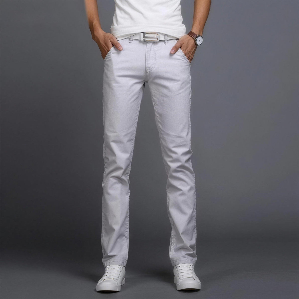Men's Stretch Chinos | Cotton | Straight Leg
