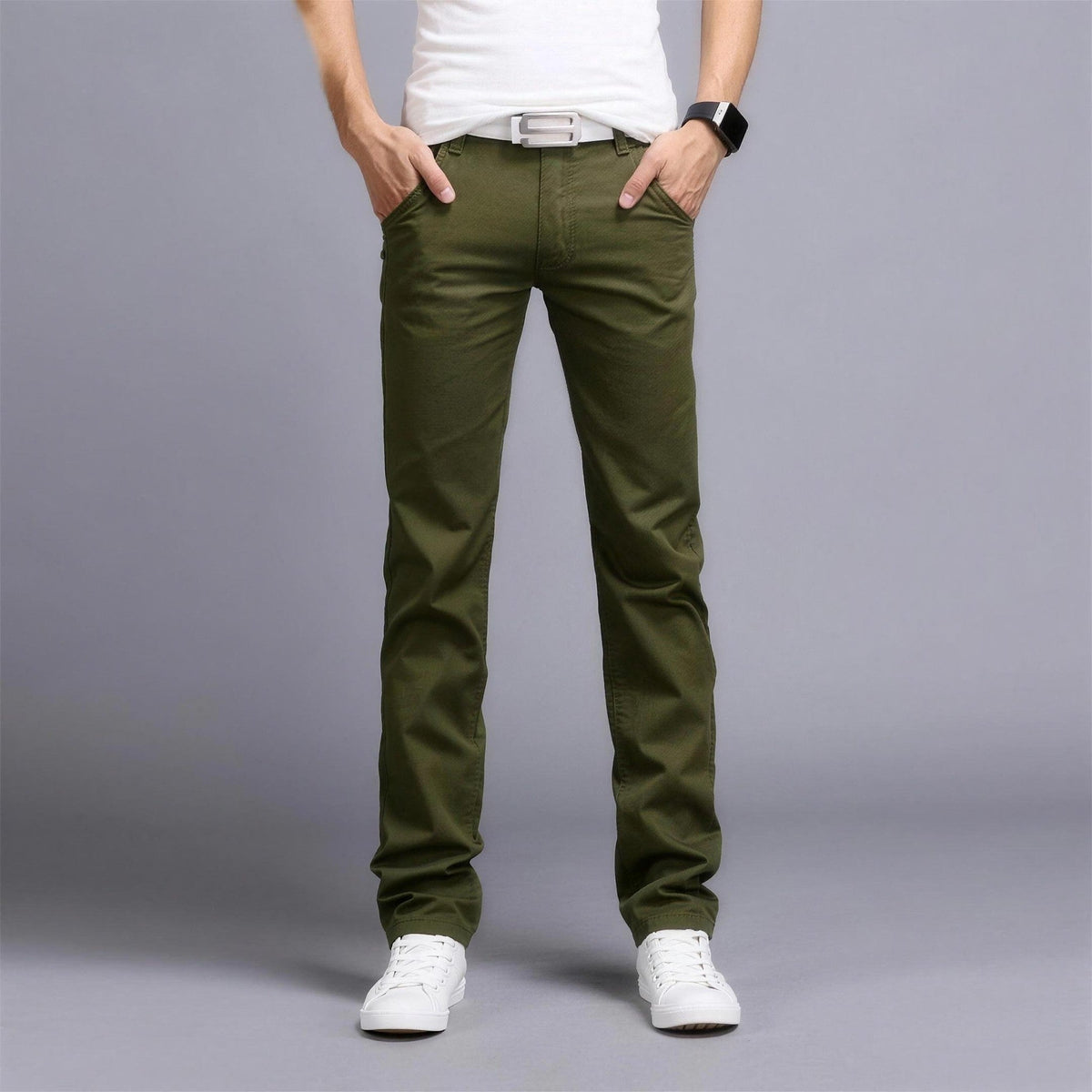 Men's Stretch Chinos | Cotton | Straight Leg